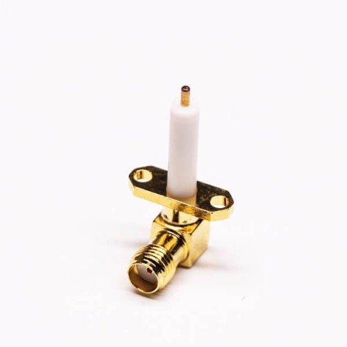 SMA 2 Hole Flange Mount Jack Solder Attachment for Coaxial Cable