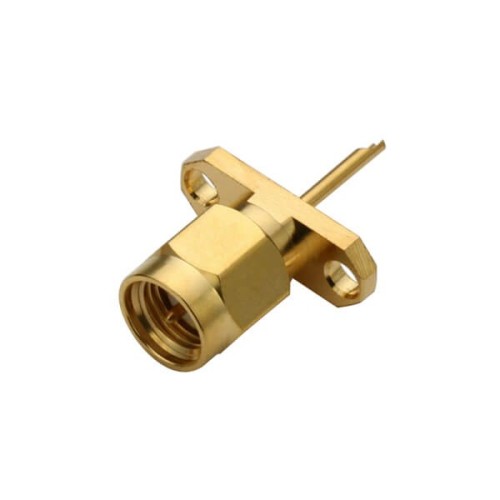 SMA 2-Hole Flange Straight Plug for Panel Mount