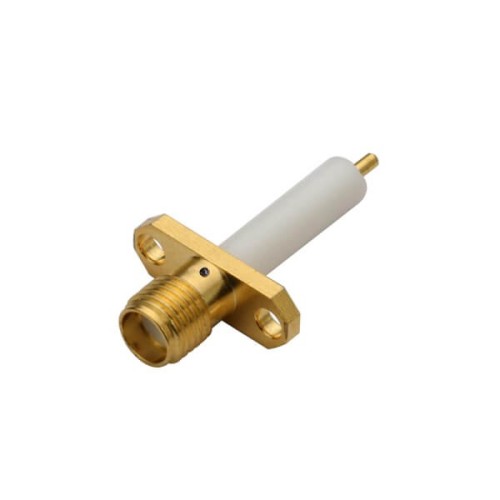 SMA Connector 2Hole Flange Female Epoxy Captivated with Extended PTFE