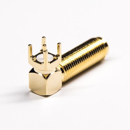 SMA Connector 50 Ohm Right Angled Gold Plating Through Hole