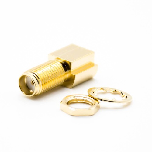 SMA Connector Assembly Female Straight Standard SMT Panel Mount Gold Plating