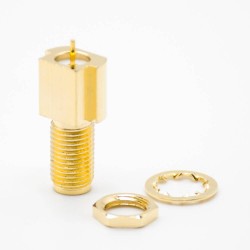 SMA Connector Assembly Female Straight Standard SMT Panel Mount Gold Plating