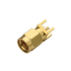 SMA Connector PCB Mount Male Plug Through Hole Straight