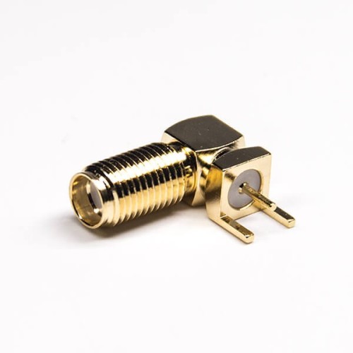 SMA Connector Right Angled Through Hole Gold Plating Panel Mount