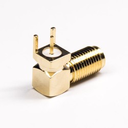 SMA Connector Right Angled Through Hole Gold Plating Panel Mount