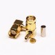 SMA Crimp Plug Right Angled Gold Plating for Coaxial Cable