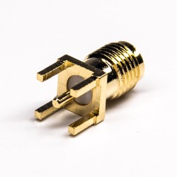 SMA DIP Connector Straight Female Panel Mount PCB Mount 50 Ohm