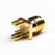 SMA Edge Mount Connector Straight Female PCB Mount Gold Plating