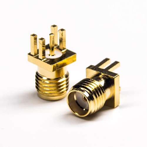 SMA Edge Mount Connector Straight Female PCB Mount Gold Plating