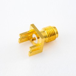 SMA End Launch Connector PCB Mount Female 180 Degree