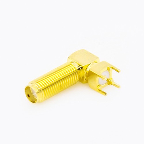 SMA Female Front Bulkhead Connector 90 Degree Through Hole PCB Mount