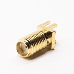 SMA Female PCB Edge Mount Connector Female Straight Gold Plating