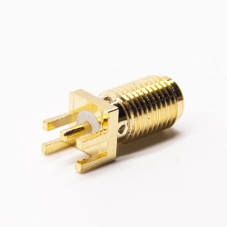 SMA Female PCB Edge Mount Connector Female Straight Gold Plating