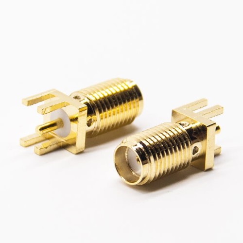 SMA Female PCB Edge Mount Connector Female Straight Gold Plating