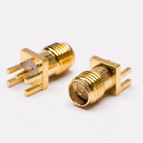 SMA Female PCB Edge Mount Connector RP Gold Plated Straight