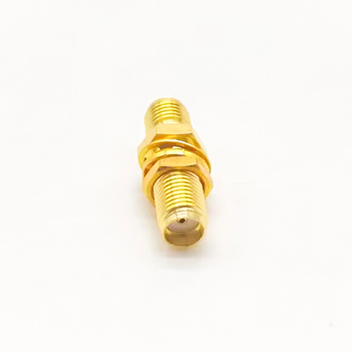 SMA Gold Plated Straight Bulkhead Female to Female Adapter for Panel Mount