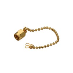 SMA Male Dust Cap with steel Chain Gold Plated