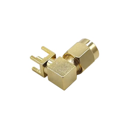 SMA Right Angle PCB Mount Male Connector Thtough Hole