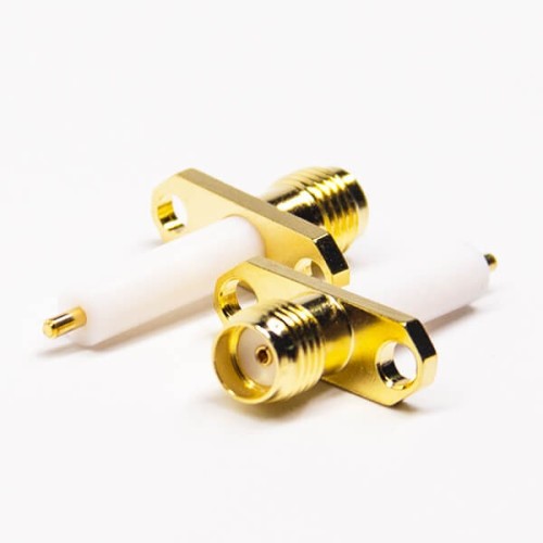 SMA Square Flange Connector Female Straight with Extended PTFE