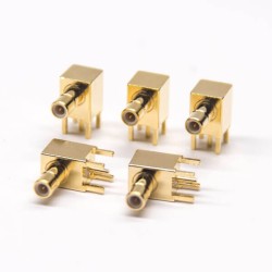 20pcs SMB Right Angle Connector Male Through Hole PCB Mount