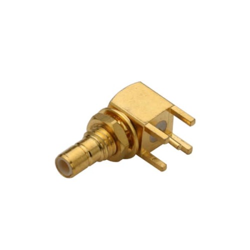 SMB Coax Right Angled Bulkhead Gold Plated Female for PCB