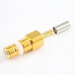 SMZ (BT43) Connector Male Straight Crimp SYV75-2-2 Cable Gold Plating and Nickel Plating