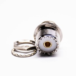 Female UHF Connector Straight Rear Panel Mount Solder Cup