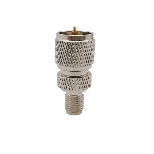 Mini UHF Plug Male to SMA Jack Female Nickel Coaxial Adapter