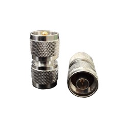 UHF Male Plug to N Male Plug RF Coaxial Connector Straight Adapter Nickel Plated