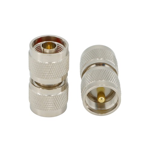 UHF Male to N Male Plug Adapter Straight Brass RF Coaxial Connector