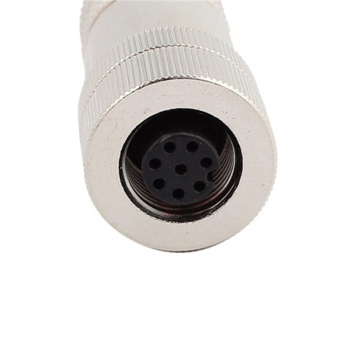 10pcs Connector Circular M12 8 pin A-Coded 8-Position Straight Cable Plug With Metal Shell