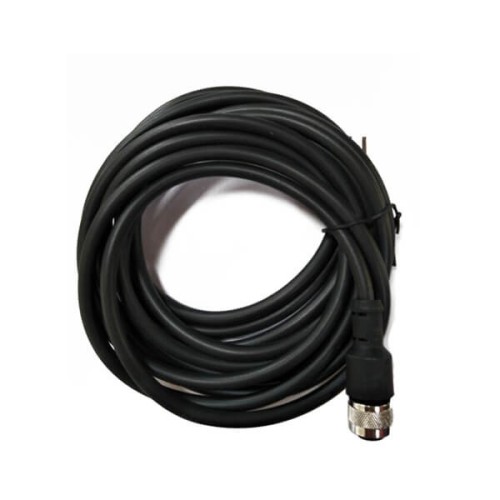 10pcs M12 4 Pole Female Cable Black Cable 3M AWG22 PVC Jacket Single Ended Straight A Code