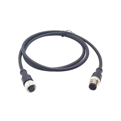 10pcs M12 8Pin Extensin Cable A-Coding Male To Female Straight Connector 1M AWG24 PVC Black Cable