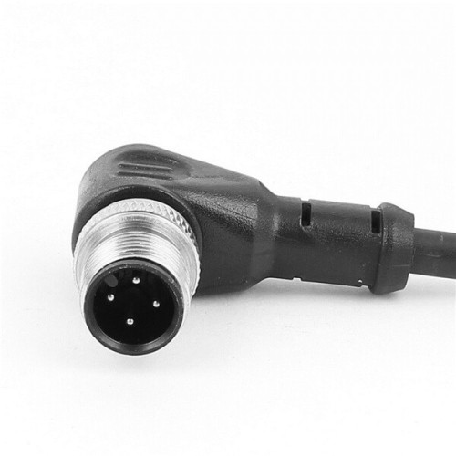 10pcs M12 Male Elbow 4 Pin Right Angle Aviation Connector Electrical Cable 1.5M AWG22 A Code