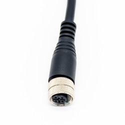 5 Pole M12 Cable Female Straight Connector Black Cable PVC 1.5M AWG22 A Code