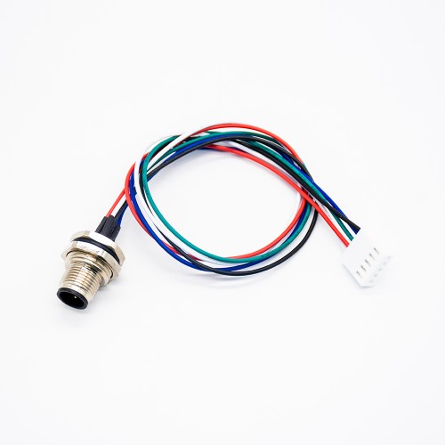 Circular Connectors M12 5Pin A Code Front Mount to 5Pin Terminal AWG24 Wires 30CM Shiled