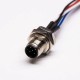 Circular Connectors M12 5Pin A Code Front Mount to 5Pin Terminal AWG24 Wires 30CM Shiled