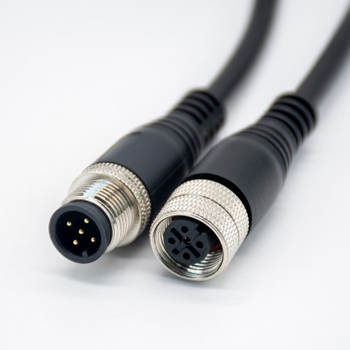 Connector M12 A Code 5pin Male to Female Straight 1M Double Ended Cable Molded Cable