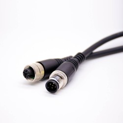 Connector M12 A Code 5pin Male to Female Straight 1M Double Ended Cable Molded Cable