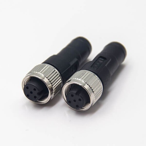 Female M12 Connector Terminal Load Straight 5 Pin Unshield A Code Waterproof