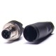 Field Wireable M12 Connectors 4Pin A Code Male Straight Cable Plug PG9 Unshiled Waterproof