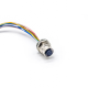 M12 12 Pin Female Connector Front Mount With Single Wire Harness 50CM AWG26 A Code Shiled