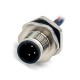 M12 3Pin Male Bulkhead Mount Connector Male IP67 Waterproof With Wires 30CM AWG22 Shielded Straight