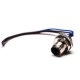 M12 3Pin Male Bulkhead Mount Connector Male IP67 Waterproof With Wires 30CM AWG22 Shielded Straight