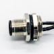 M12 3Pin Male Bulkhead Mount Connector Male IP67 Waterproof With Wires 30CM AWG22 Shielded Straight