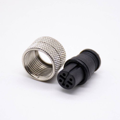 M12 4 pin Connector Straight Female Overmolded Solder Cup Unshielded