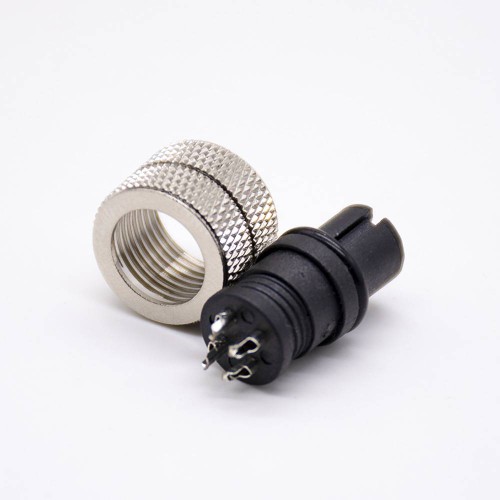 M12 4 pin Connector Straight Female Overmolded Solder Cup Unshielded