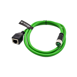 M12 4-pin D-Code Female to RJ45 Female High Flex Cat6 Industrial Ethernet Cable PVC Twisted Pair Cable