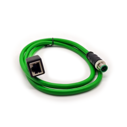 M12 4-pin D Code Male to RJ45 Female High Flex Cat6 Industrial Ethernet Cable PVC