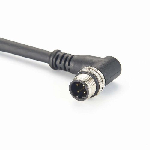 M12 4 Pin D-Coded Male Right Angled To RJ45 Male Plug Cable IP67 1Meter